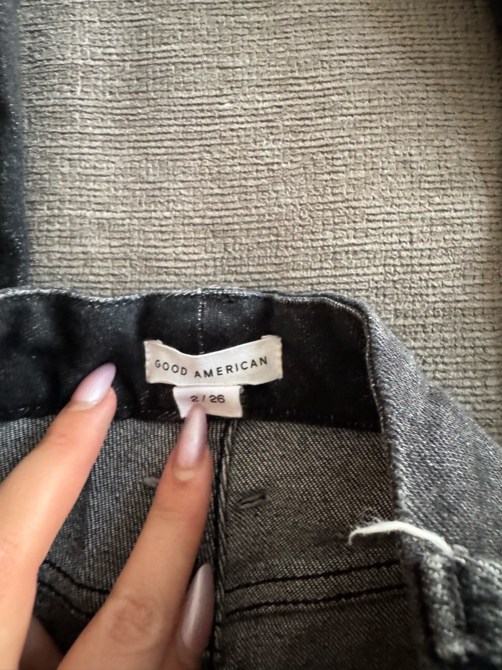 Good American Charcoal Flare Denim Jeans - Picture 3 of 5